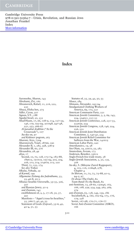 Crisis, Revolution, and Russian Jews Jonathan Frankel Index More Information