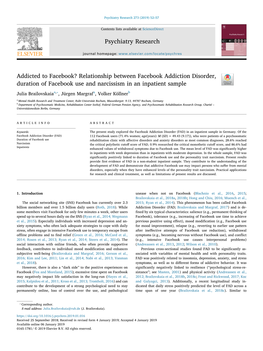 Relationship Between Facebook Addiction Disorder, Duration Of