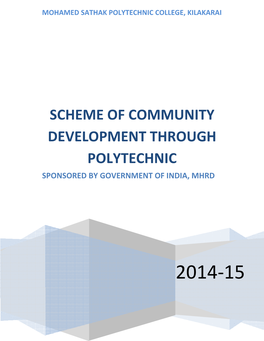 Scheme of Community Development Through Polytechnic Sponsored by Government of India, Mhrd