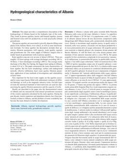 Hydrogeological Characteristics of Albania