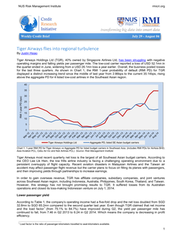 Tiger Airways Flies Into Regional Turbulence by Justin Hsiao
