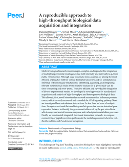 A Reproducible Approach to High-Throughput Biological Data Acquisition and Integration