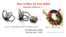 How to Blow up Your Balun (And Other Things Too…)