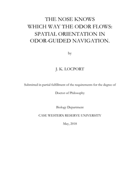 The Nose Knows Which Way the Odor Flows: Spatial Orientation in Odor-Guided Navigation