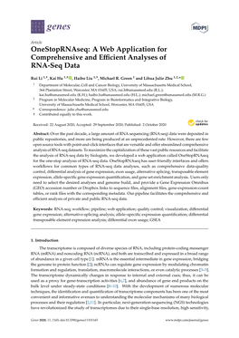 Onestoprnaseq: a Web Application for Comprehensive and Efficient Analyses of RNA-Seq Data