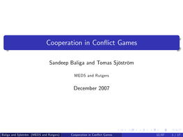 Cooperation in Conflict Games