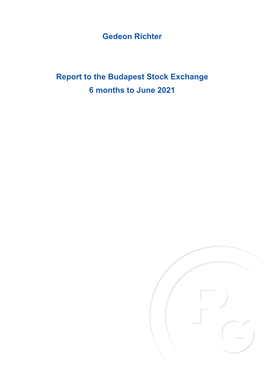 Gedeon Richter Report to the Budapest Stock Exchange 6