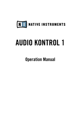 Audio Kontrol 1