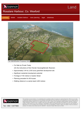 Rosslare Harbour, Co. Wexford Summary Details Rosslare Harbour Town Planning Legal Streetview