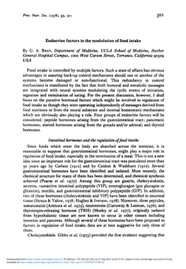 Endocrine Factors in the Modulation of Food Intake