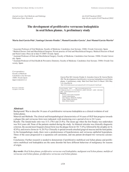 The Development of Proliferative Verrucous Leukoplakia in Oral Lichen Planus. a Preliminary Study