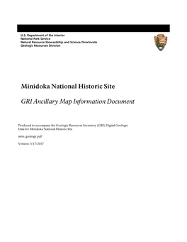 Geologic Resources Inventory Ancillary Map Information Document for Minidoka National Historic Site