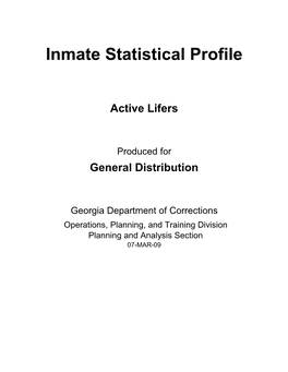 Inmate Statistical Profile