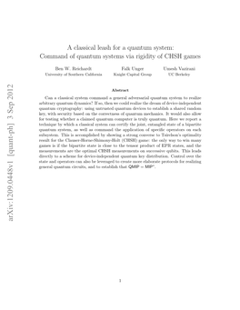 Command of Quantum Systems Via Rigidity of CHSH Games