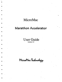 Micromac Marathon Accelerator User Guide V1.0 1995.Pdf