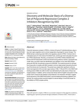 Discovery and Molecular Basis of a Diverse Set of Polycomb Repressive Complex 2 Inhibitors Recognition by EED