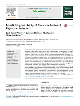 Interlinking Feasibility of Five River Basins of Rajasthan in India