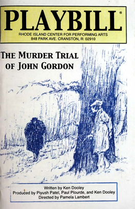 The Murder Trial of John Gordon