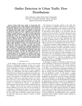 Outlier Detection in Urban Traffic Flow Distributions