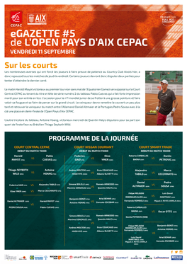 Egazette #5 De L'open PAYS D'aix CEPAC