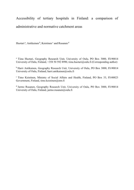 A Comparison of Administrative and Normative Catchment Areas