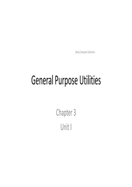 General Purpose Utilities