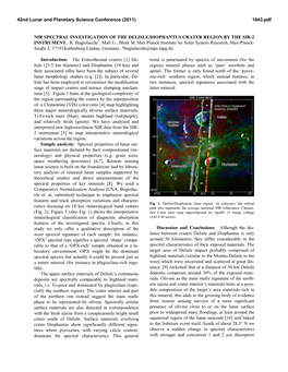 Nir Spectral Investigation of the Delisle/Diophantus Crater Region by the Sir-2 Instrument