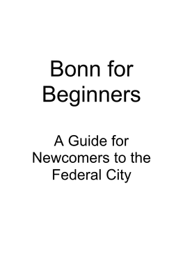 Bonn for Beginners 2006We