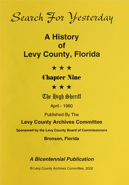 Search for Yesterday: a History of Levy County