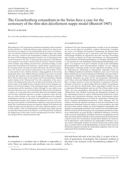 The Grenchenberg Conundrum in the Swiss Jura: a Case for the Centenary of the Thin-Skin Décollement Nappe Model (Buxtorf 1907)