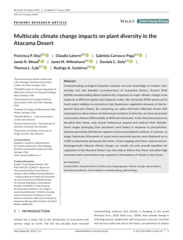 Multiscale Climate Change Impacts on Plant Diversity in the Atacama Desert