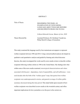 An Examination of News Media Language About Welfare Reform and Recipients from 1996 to 2016