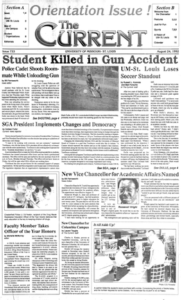 Student Killed in Gun Accident Police Cadet Shoots Room­ UM- St