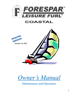 Leisure Furl ® Coastal System Owners Manual