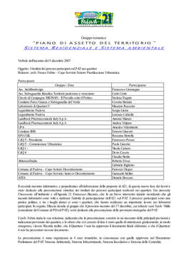 Piano Di Assetto Del Territorio ” S Istema R Esidenziale E S Istema Ambientale