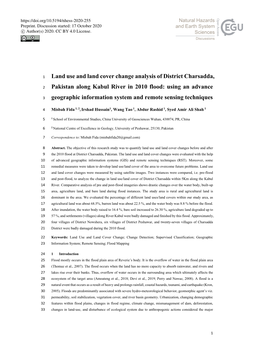 Land Use and Land Cover Change Analysis of District Charsadda