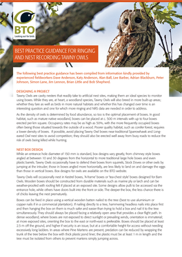 Tawny Owl Monitoring Guide