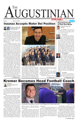 Kremer Becomes Head Football Coach Abraham Franco-Hernandez ('19) EDITOR