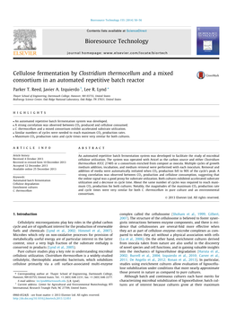 Cellulose Fermentation by Clostridium Thermocellum and a Mixed Consortium in an Automated Repetitive Batch Reactor ⇑ Parker T