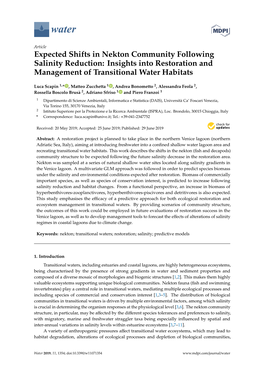 Expected Shifts in Nekton Community Following Salinity Reduction: Insights Into Restoration and Management of Transitional Water Habitats