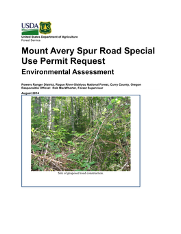 Mount Avery Spur Road Special Use Permit Request Environmental Assessment