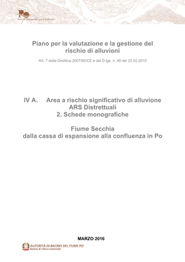 Secchia Dalla Cassa Di Espansione Alla Confluenza in Po