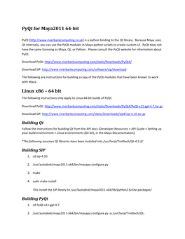 Pyqt for Maya2011 64-Bit Linux