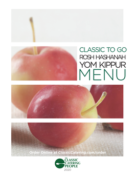 Rosh Hashanah Yom Kippur Menu