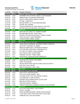 Schedule Quickprint TKRN-FM