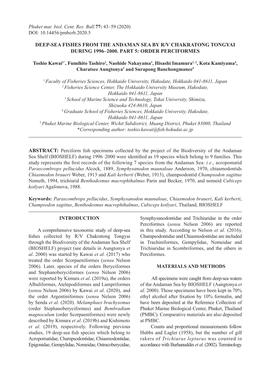 Phuket Mar. Biol. Cent. Res. Bull.77: 43–59 (2020) DOI: 10.14456/Pmbcrb.2020.5