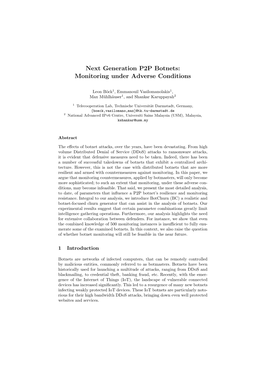 Next Generation P2P Botnets: Monitoring Under Adverse Conditions