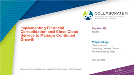 Implementing Financial Consolidation and Close Cloud Service To