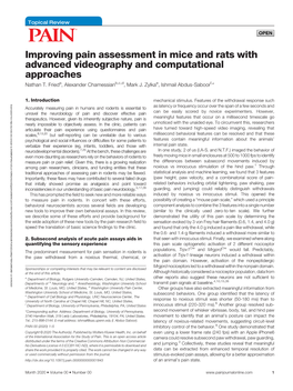 Improving Pain Assessment in Mice and Rats with Advanced Videography and Computational Approaches