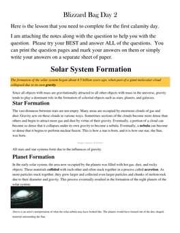 Solar System Formation